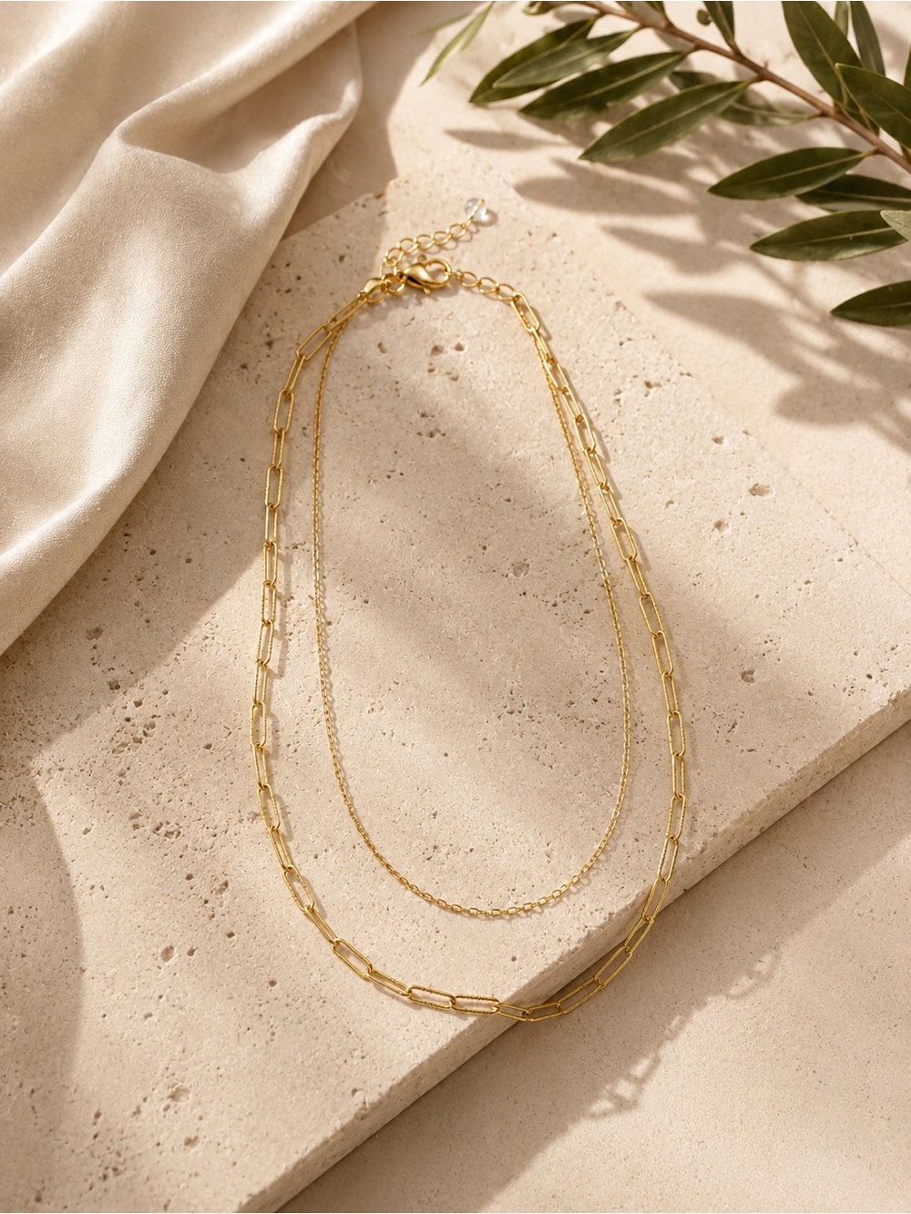 Gold Double-Layer Necklace - Women Jewelry